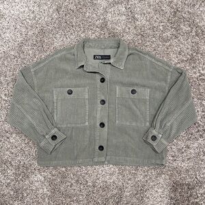 Zara Olive Green Corduroy Jacket